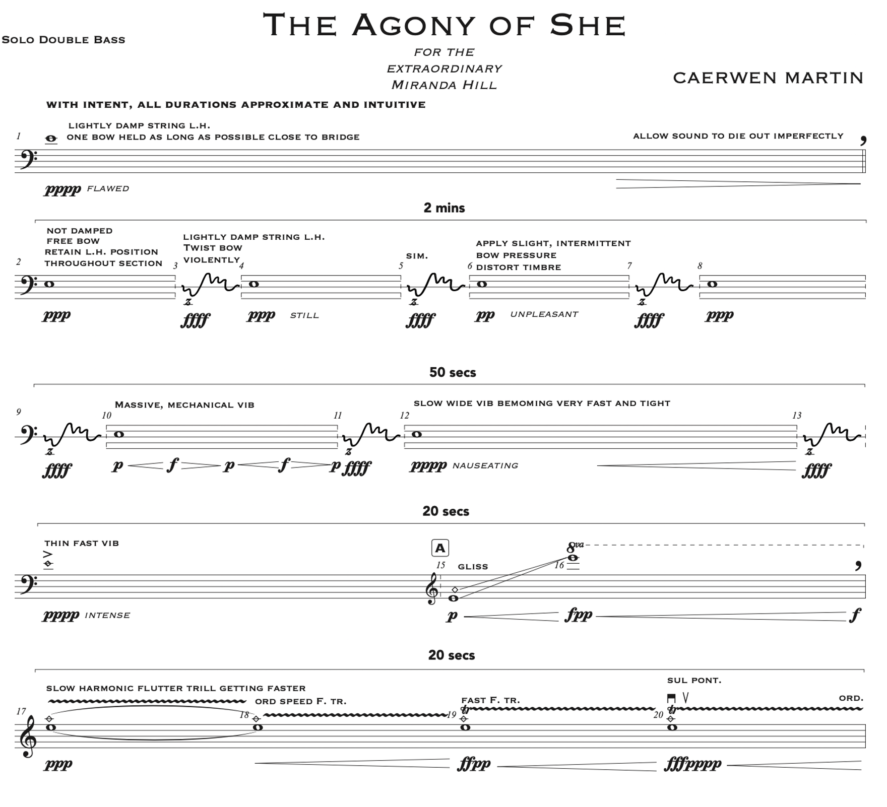 The Agony of She Solo Double Bass Alt Notation 