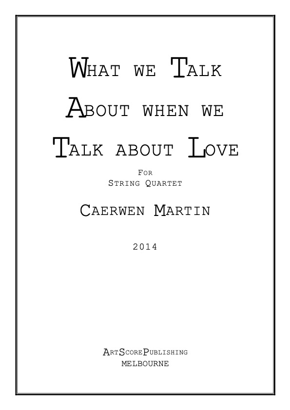 What we talk about when we talk about love