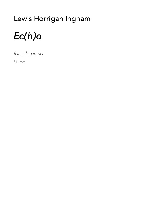 Ec(h)o for solo piano